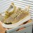 Women'S Golden Glitter Sneakers - Breathable Mesh Low-Top Casual Shoes with Non-Slip Rubber Sole, Comfortable Soft Fabric Lining for Outdoor Running, Tennis, and Casual Attire, Ladies Sneakers