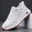 Men's All-Season Breathable White Sneakers - Casual & Sporty, Non-Slip Soft Rubber Sole, Low-Top Design with Pull Tab, Comfortable Microfiber Upper for Casual Attire