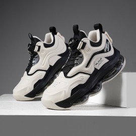 [Casual Sneakers] High-Top Sneakers, Men's Casual Lace-Up Basketball Shoes with Air Cushion | Rubber Sole, Low Top, All-Season Comfort Sneakers, Casual Basketball Shoes