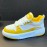 Men'S Low-Top Sneakers - Breathable Synthetic & Fabric Upper, Thick PVC Sole for Height Boost, White & Yellow Colorway, Lace-Up Casual Shoes for Casual Attire, Stylish Laceup Shoes, Modern Sneakers, Comfortable Fabric Insole
