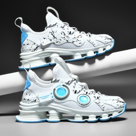 [Lightweight Sneakers] Vaan los Men's Lightweight Running Sneakers | Breathable Mesh Upper, Shock-Absorbing Blade Sole, Stylish Outdoor Sneakers for All Seasons, Casual & Sporty Design, Breathable Running Shoes | Lowtop Sneakers | Shockabsorbing Design - Red