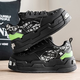 [Retro Sneakers for Men] Breathable & Lightweight Men's Retro Sneakers | Thick Sole Height Increase, Soft Comfortable Fabric & Faux Upper, Lace-Up Casual Shoes for All-Season Wear, Everyday Footwear, Modern Durable Sneakers