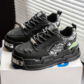 [Retro Sneakers for Men] Breathable & Lightweight Men's Retro Sneakers | Thick Sole Height Increase, Soft Comfortable Fabric & Faux Upper, Lace-Up Casual Shoes for All-Season Wear, Everyday Footwear, Modern Durable Sneakers