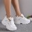 Women's Solid Color Mesh Sneakers, Lace Up Low-top Round Toe Heightening Thick Sole Trainers, Versatile Comfy Shoes