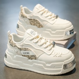 [Retro Sneakers for Men] Breathable & Lightweight Men's Retro Sneakers | Thick Sole Height Increase, Soft Comfortable Fabric & Faux Upper, Lace-Up Casual Shoes for All-Season Wear, Everyday Footwear, Modern Durable Sneakers