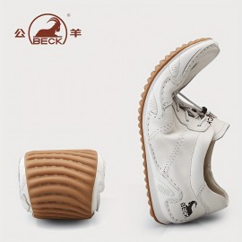 Women'S Casual Fashion Sneakers - All-Season Low Top Lace-up Plain Toe Shoes with Cow Leather Upper, Pig Leather Inner & Insole, and Rubber Sole - Hand Washable Solid Color Shoes from Quanzhou