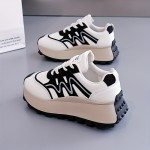 Women'S Lightweight Sneakers - All-Season Lace-Up Walking Shoes, Minimalist White & Black Accent Design, Cushioned TPU Sole for Running, Gym, Everyday - Synthetic Cover Upper Casual Shoes for Women & Teens, Gym Footwear, Sleek Shoe Design, Fabric Lined Interior, Sporty Footwear, Durable Construction, Versatile Footwear, Teen Fashion, Gym Trainers, Sporty Sneakers, Teen Wear, Casual Footwear, Lifestyle, Comfortable Footwear, Teenage Style, Trendy Footwear