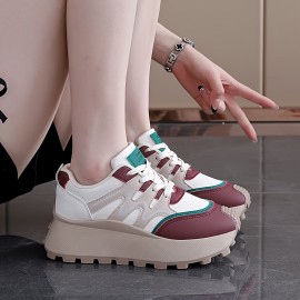 Women'S Lightweight Sneakers - All-Season Lace-Up Walking Shoes, Minimalist White & Black Accent Design, Cushioned TPU Sole for Running, Gym, Everyday - Synthetic Cover Upper Casual Shoes for Women & Teens, Gym Footwear, Sleek Shoe Design, Fabric Lined Interior, Sporty Footwear, Durable Construction, Versatile Footwear, Teen Fashion, Gym Trainers, Sporty Sneakers, Teen Wear, Casual Footwear, Lifestyle, Comfortable Footwear, Teenage Style, Trendy Footwear