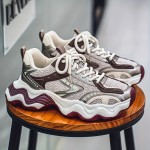 Men'S Fashion Sneakers - Casual Sports Shoes for Running, Hiking & Daily Wear, All-Season Low Top Lace-Up with Round Toe, Fabric Upper & Inner, PVC Sole, Solid Color