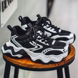 Men'S Fashion Sneakers - Casual Sports Shoes for Running, Hiking & Daily Wear, All-Season Low Top Lace-Up with Round Toe, Fabric Upper & Inner, PVC Sole, Solid Color