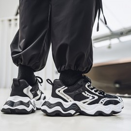 Men'S Fashion Sneakers - Casual Sports Shoes for Running, Hiking & Daily Wear, All-Season Low Top Lace-Up with Round Toe, Fabric Upper & Inner, PVC Sole, Solid Color