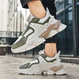 Men's Futuristic Rotating Buckle Dad Sneakers - Breathable Mesh Streetwear Shoes with Cushioned Rubber Sole, All-Season Comfort & Round Toe Design for Casual Wear, Casual Streetwear Shoes | Futuristic Sneakers | Breathable Design