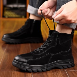 Men'S Winter Warm Work Boots Retro High-Top Shoes, Suitable for 11 Festivals, Thickened Non-Slip Durable Outdoor Casual Short Boots
