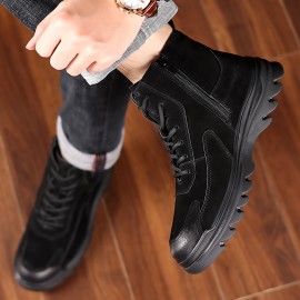 Men'S Winter Warm Work Boots Retro High-Top Shoes, Suitable for 11 Festivals, Thickened Non-Slip Durable Outdoor Casual Short Boots