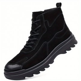 Men'S Winter Warm Work Boots Retro High-Top Shoes, Suitable for 11 Festivals, Thickened Non-Slip Durable Outdoor Casual Short Boots
