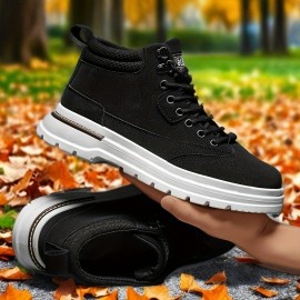 Men's All-Season Heavy-Duty  Ankle Boots - All-Terrain Traction PVC Sole, Round Toe Hiking Boots for Outdoor, Casual & Casual Attire - All-Season Winter/Spring/Fall Boots (Compatible with Thick/Heavy Footwear)