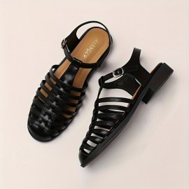 Women's Retro White Sandals with Mary Jane Strap & Ankle Strap - Low Block Heel, Arch Support, Buckle Closure, Faux Cover Upper & TPR Sole - Elegant Casual to Formal Summer Shoes for Beach, Office, Semi-Formal Events - Comfortable White Sandals with Arch Support, Sandals for Women High Quality, Elegant Flat Sandals for Women, Strap Sandals, Women Sandals for Dress, Sandal for Women