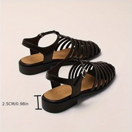 Women's Retro White Sandals with Mary Jane Strap & Ankle Strap - Low Block Heel, Arch Support, Buckle Closure, Faux Cover Upper & TPR Sole - Elegant Casual to Formal Summer Shoes for Beach, Office, Semi-Formal Events - Comfortable White Sandals with Arch Support, Sandals for Women High Quality, Elegant Flat Sandals for Women, Strap Sandals, Women Sandals for Dress, Sandal for Women