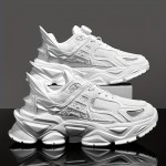 Men's Futuristic Rotating Buckle Dad Sneakers - Breathable Mesh Streetwear Shoes with Cushioned Rubber Sole, All-Season Comfort & Round Toe Design for Casual Wear, Casual Streetwear Shoes | Futuristic Sneakers | Breathable Design