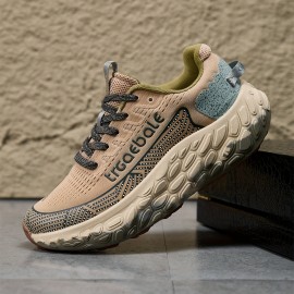 Men's Breathable Slip-Resistant Running Shoes with EVA Cushion & MD Rubber Sole - Low-Top Hiking Sneakers for All-Season Outdoor, Urban Streetwear & Casual Wear, Fabric Upper & Lining, Secure Lace-Up Design, Outdoor Adventure Footwear, Modern Athletic Footwear, Antislip Footwear, Sporty Design, Cushioned Support, Active Men